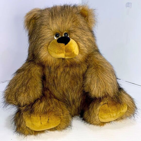 A&A Plush Inc Vintage Brown Black Bear Plush Stuffed Animal 15" 1992 Furry Soft - Picture 12 of 12